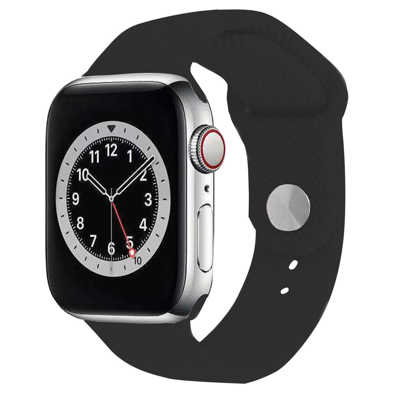 For Apple Watch Series 9 8 7 41mm / 6 5 4 SE (2022) SE (2023) SE 40mm / 3 2 1 38mm Silicone Watch Band Woven Texture - Black For Apple Watch Series 9 8 7 41mm / 6 5 4 SE (2022) SE (2023) SE 40mm / 3 2 1 38mm Silicone Watch Band Woven Texture - Black